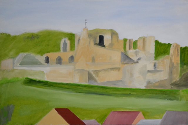 Zicht op Kasteelru&iuml;ne Valkenburg